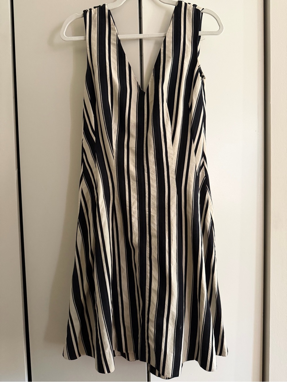 Vintage Marni Black and White Striped V-Neck Dress